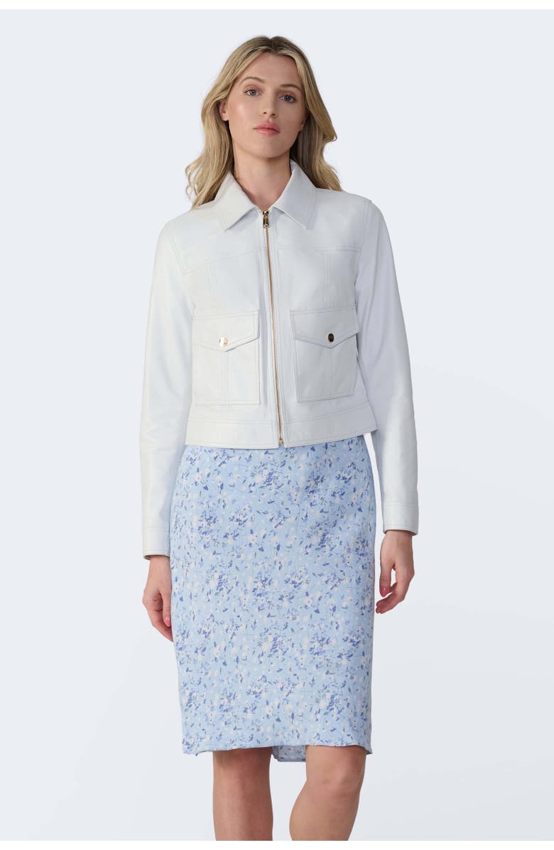 Furniq UK Flora Leather Jacket, Alternate, color, White