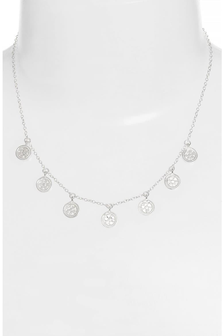 Charm Collar Necklace, Main, color, SILVER