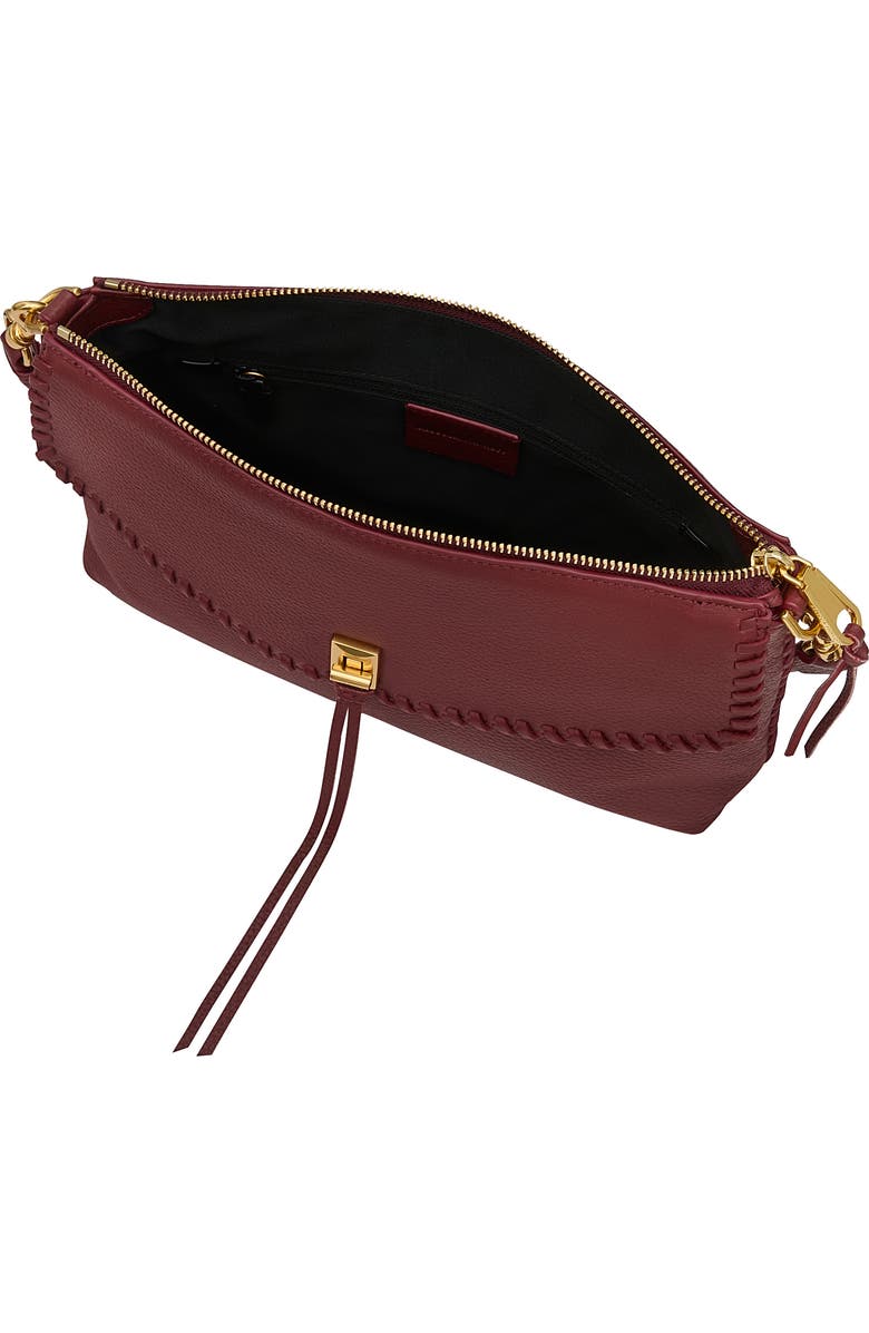 Rebecca Minkoff Darren Top Zip Leather Shoulder Bag, Alternate, color, Oxblood