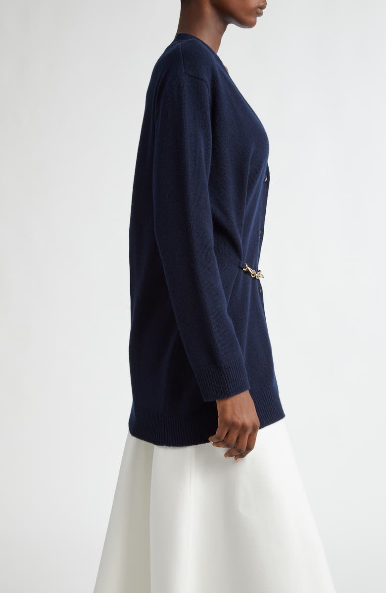 Valentino Garavani Chain Detail Virgin Wool Cardigan, Alternate, color,