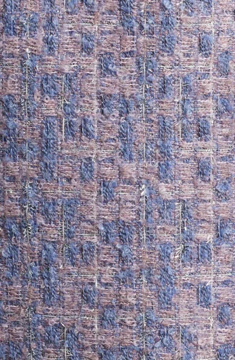 Tahari ASL Faux Double Breasted Metallic Tweed Blazer, Alternate, color, Blue Rose Silver