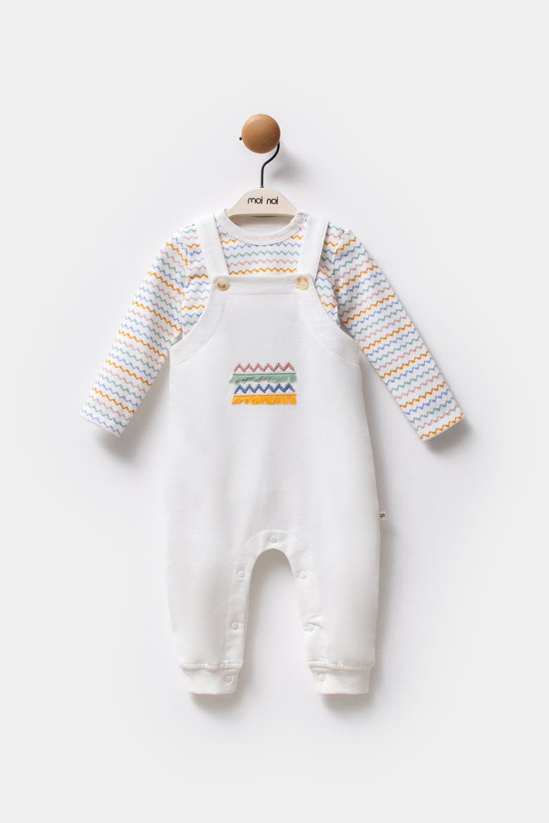 Zigzag Overalls Set, Alternate, color, Ivory
