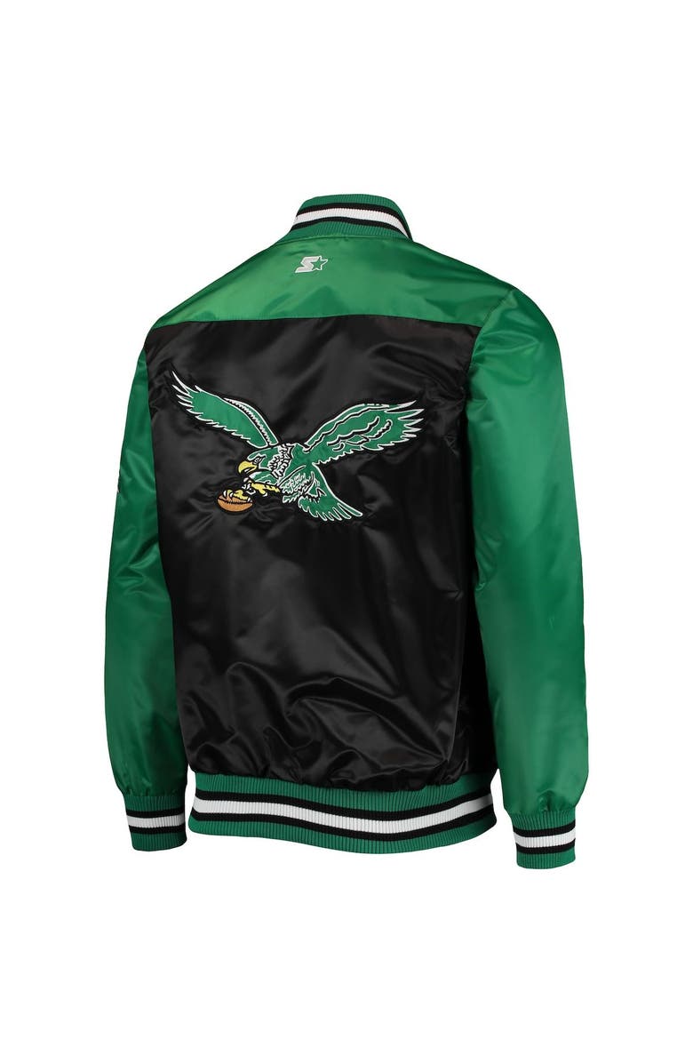 STARTER Men's Starter Black Philadelphia Eagles The Tradition II Full-Snap Team Jacket, Alternate, color, 