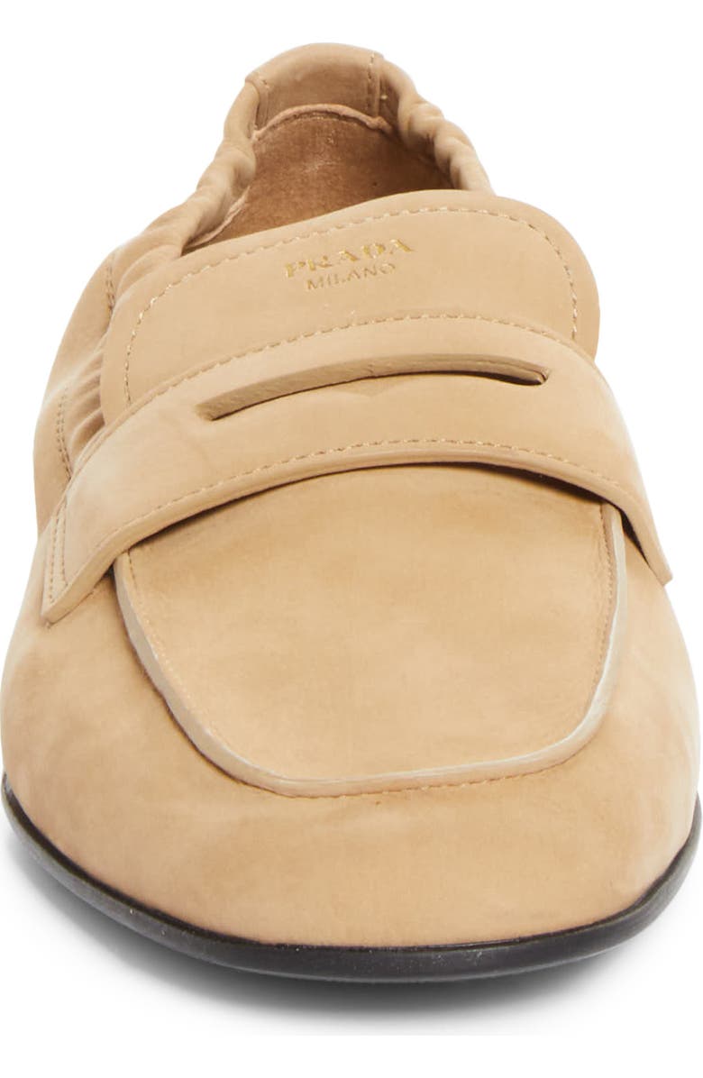 Prada Shuffle Penny Loafer, Alternate, color, Deserto