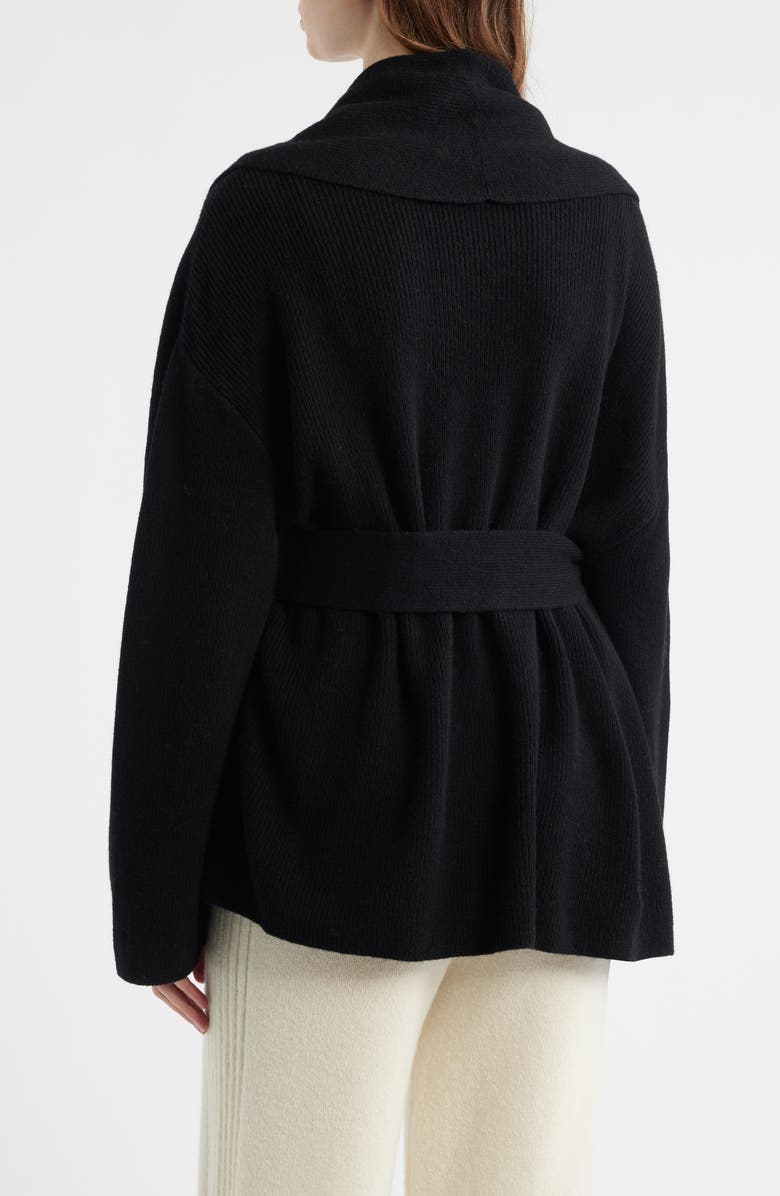 HOUSE OF CB Madison Wool Drape Cardigan, Alternate, color, Black