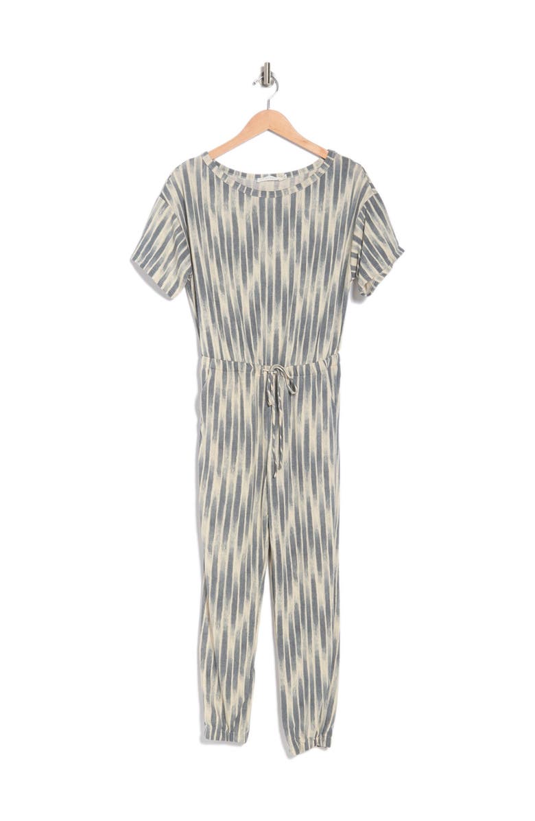 All in Favor Short Sleeve Geometric Print Jumpsuit, Alternate, color,