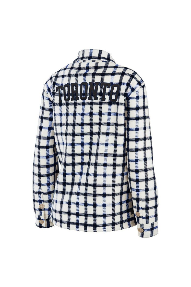 Women's WEAR by Erin Andrews Oatmeal Toronto Maple Leafs Plaid Button-Up Shirt Jacket, Alternate, color, Oatmeal