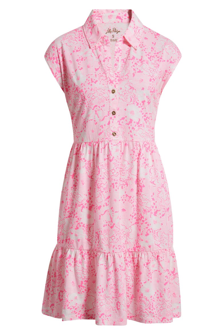 Arley Floral Print Sleeveless Shirtdress, Alternate, color, CONCH SHELL PINK BURST OF JOY