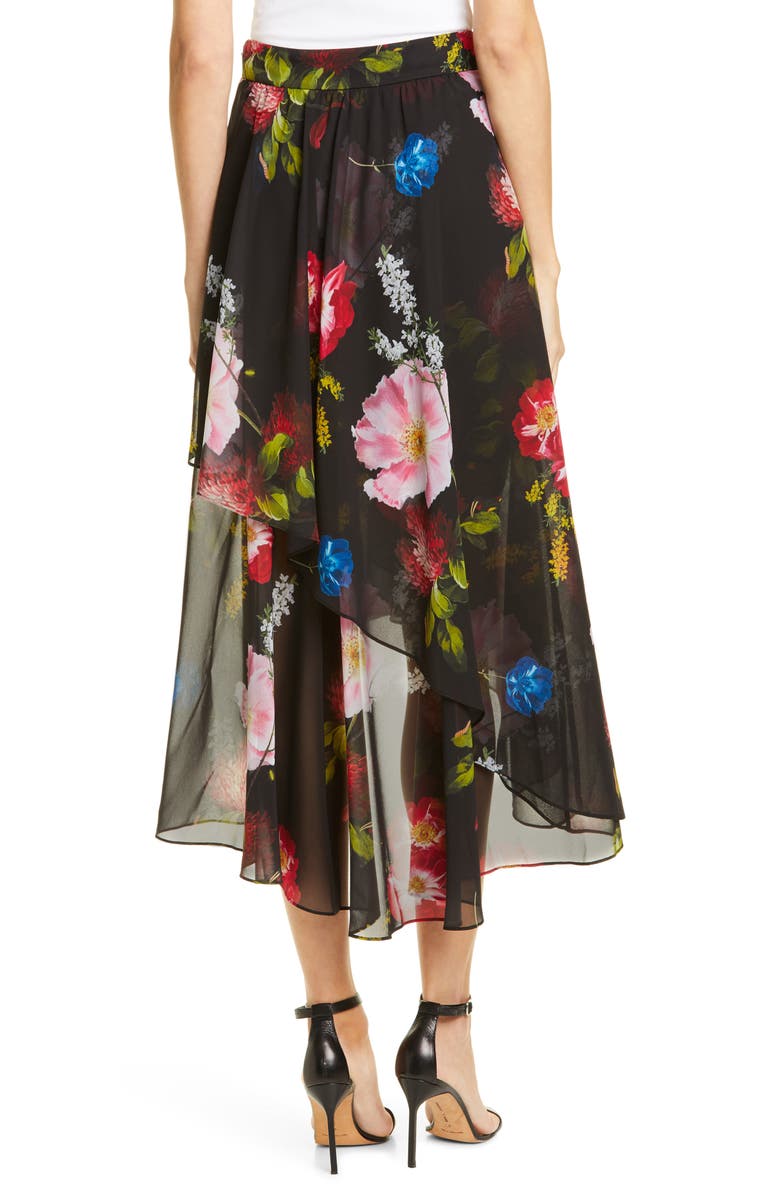 Ted Baker London Ritta Floral Ruffle Midi Skirt, Alternate, color, 