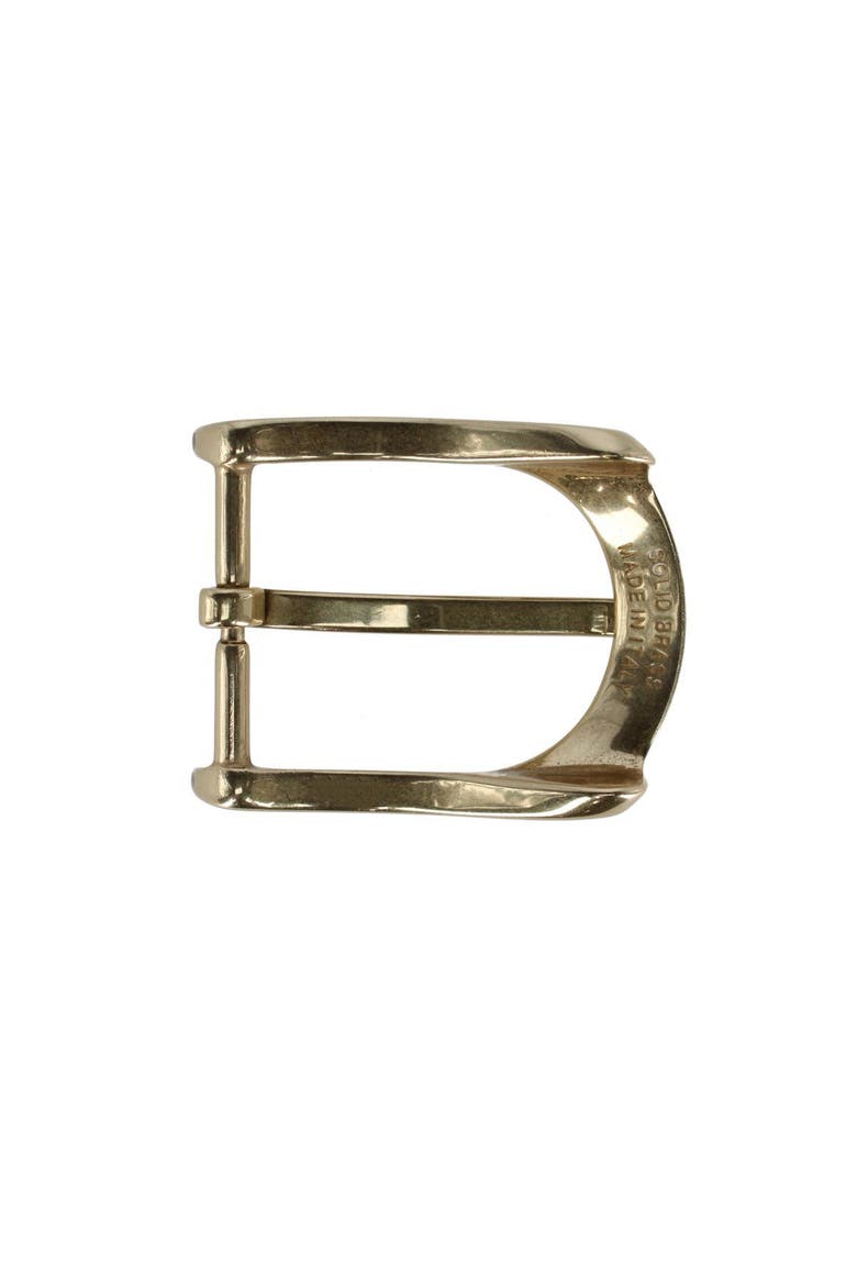 35mm Italian Solid Brass Substantial Elegance Harness Belt Buckle, Alternate, color, Polished Brass