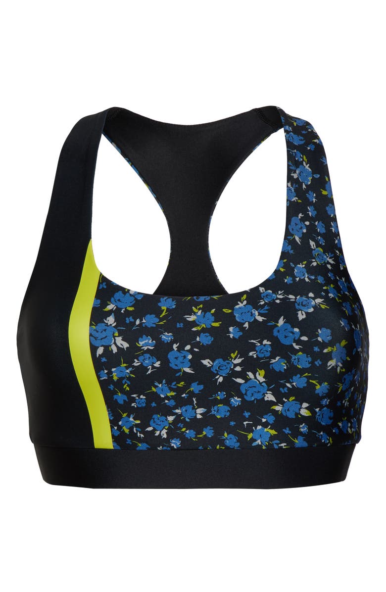 Soul by SoulCycle Floral Racerback Sports Bra, Alternate, color, 