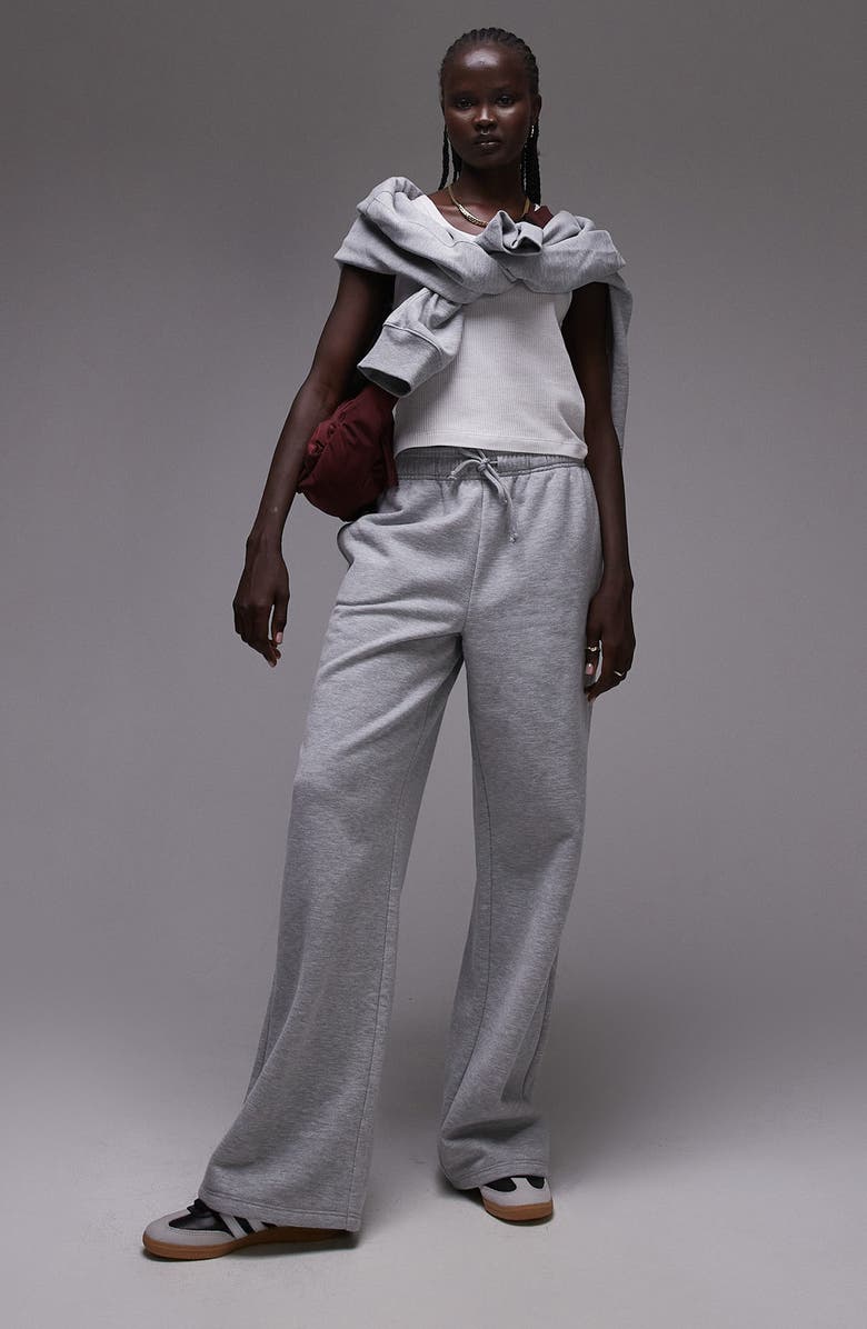 Topshop Straight Leg Sweatpants, Alternate, color, Grey