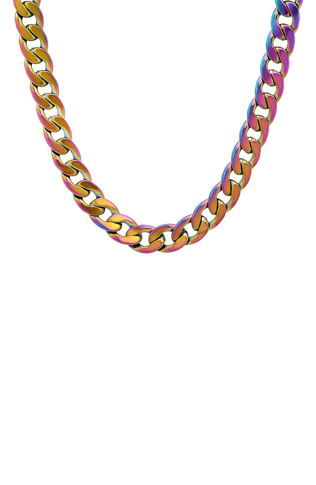 STEELTIME Multicolored Stainless Steel Chain Link Necklace