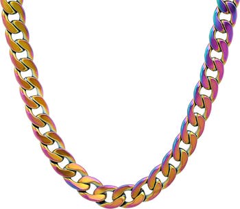 HMY JEWELRY Multicolored Stainless Steel Chain Link Necklace ...
