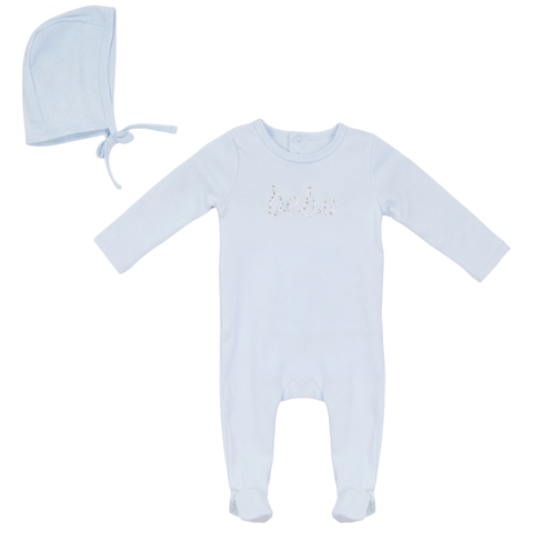 Embroidered Footed Romper Layette Set with Bonnet (Baby)