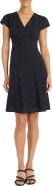 Maggy London Eyelet Cap Sleeve Dress