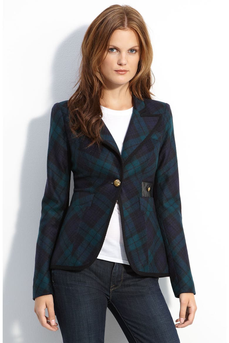 Plaid Blazer, Main, color, NAVY/ GREEN