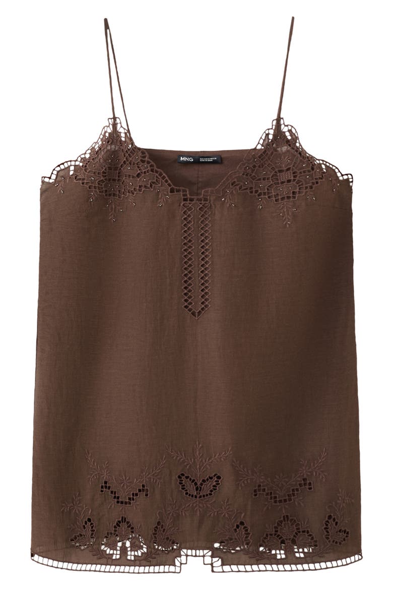Zoe Cutwork Lace Detail Minidress, Alternate, color, CHOCOLATE