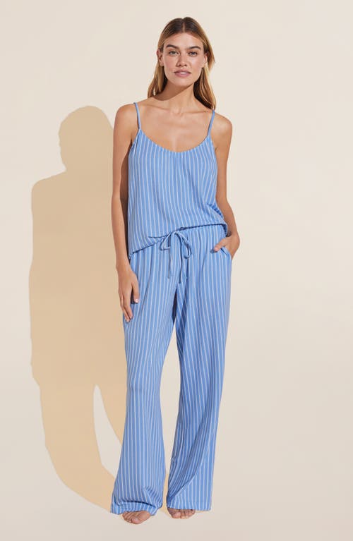 Eberjey Gisele Stripe Stretch Modal Jersey Camisole Pajamas In Nordic Stripes Blue/ivory