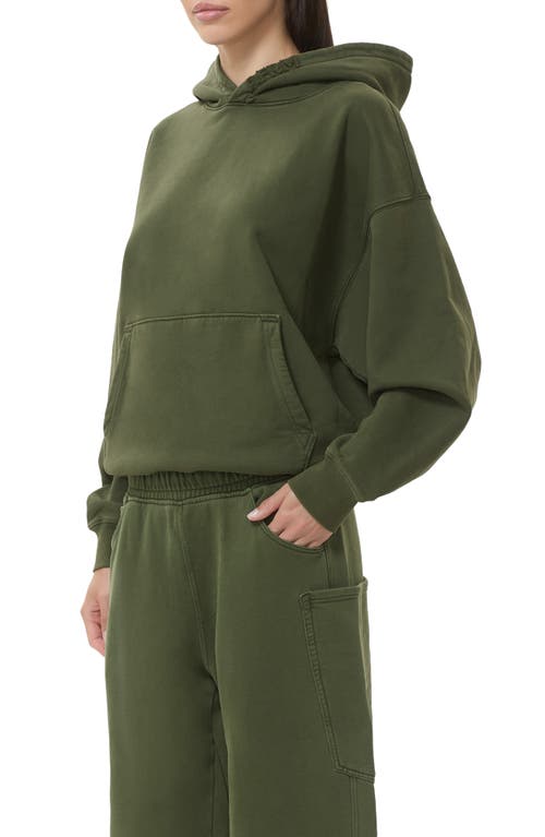 Afrm Blake Cotton Hoodie In Green