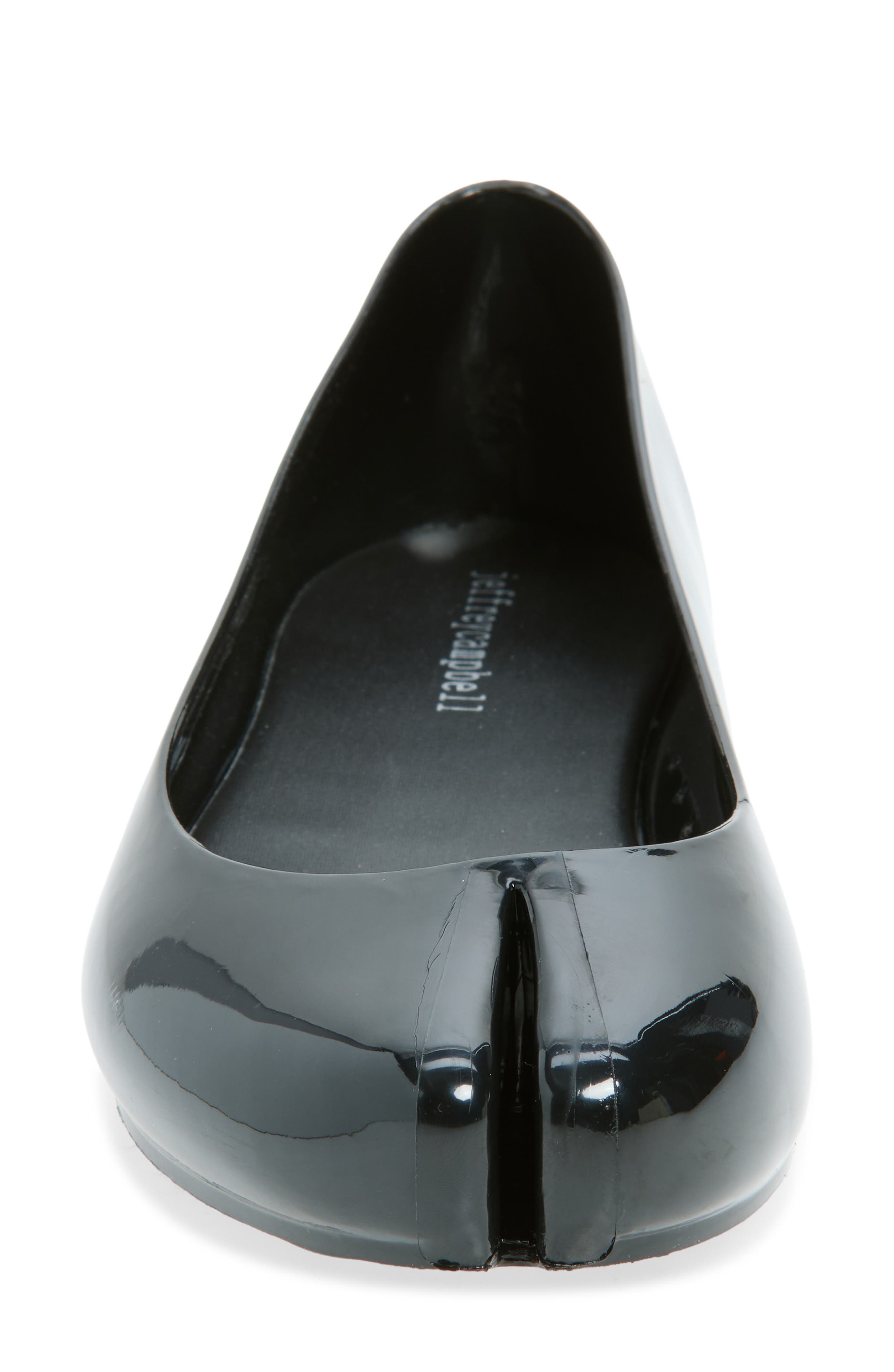 Jeffrey Campbell Fixed Split Toe Jelly Flat, Alternate, color, Black