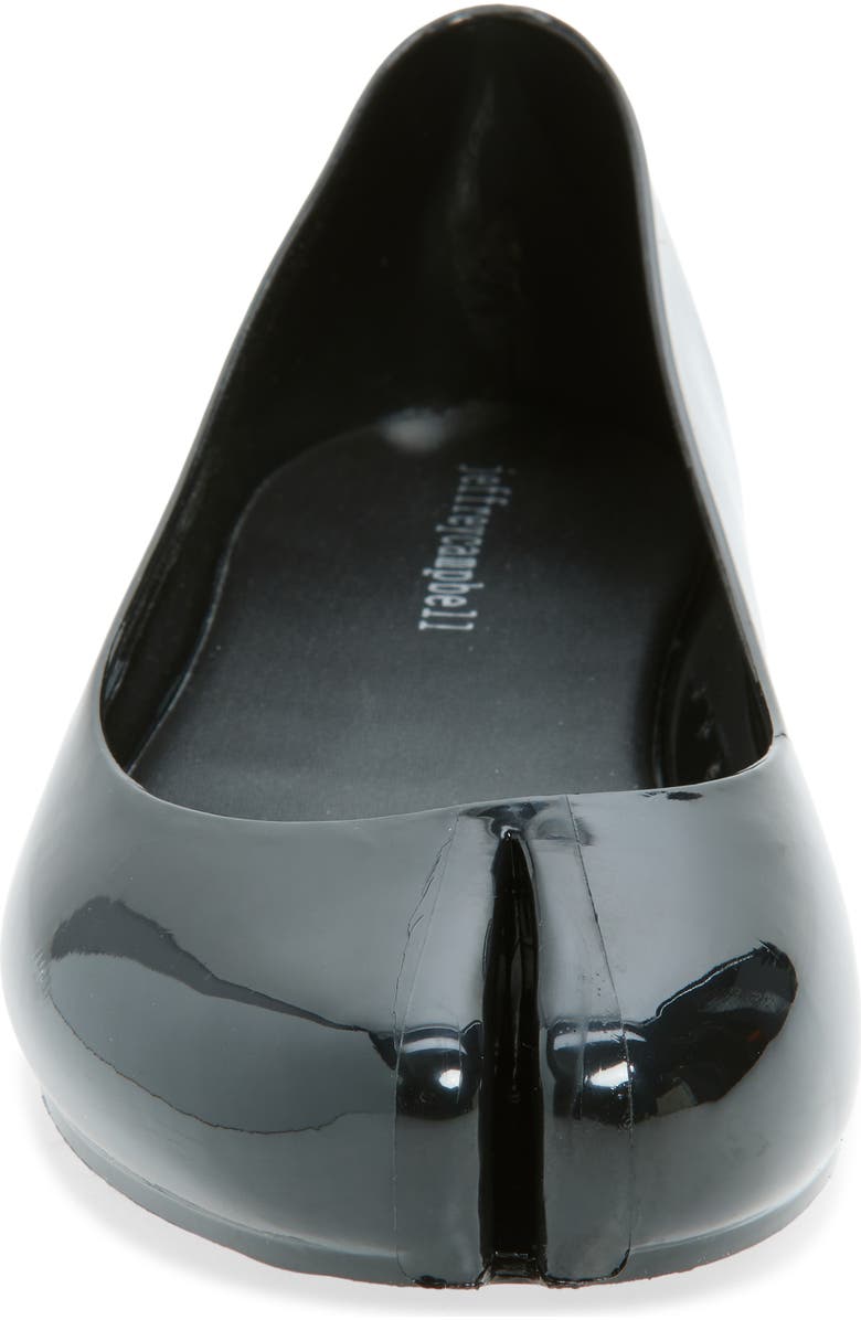 Jeffrey Campbell Fixed Split Toe Jelly Flat, Alternate, color, Black