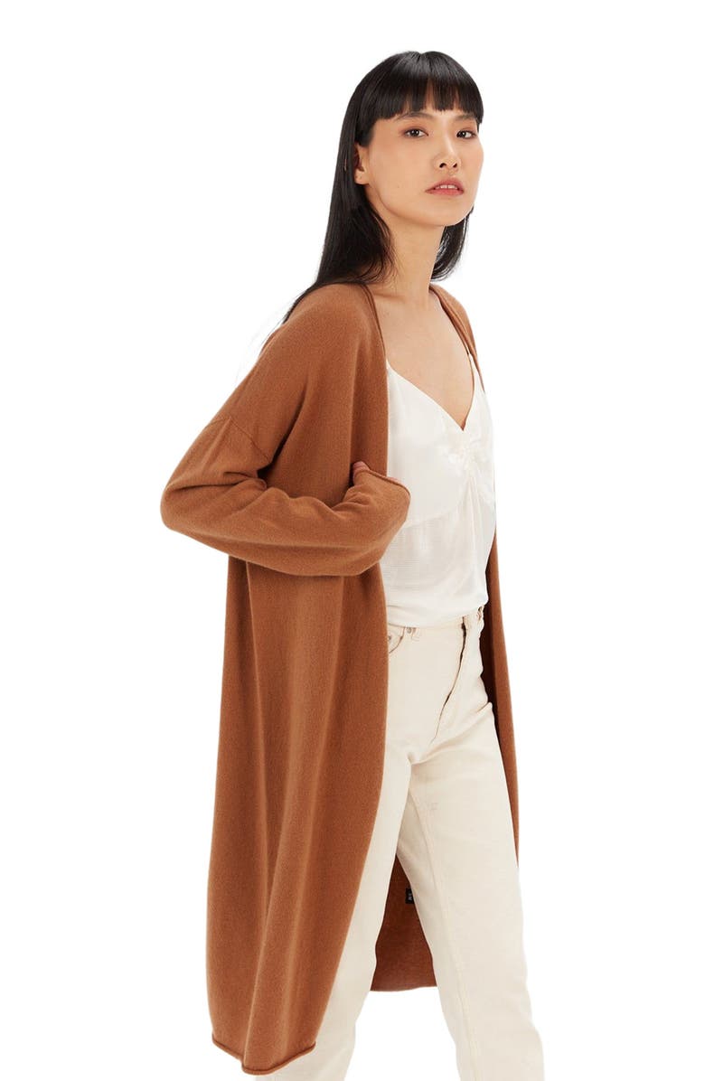 GOBI Mongolian Cashmere 3D Longline Cardigan, Alternate, color,