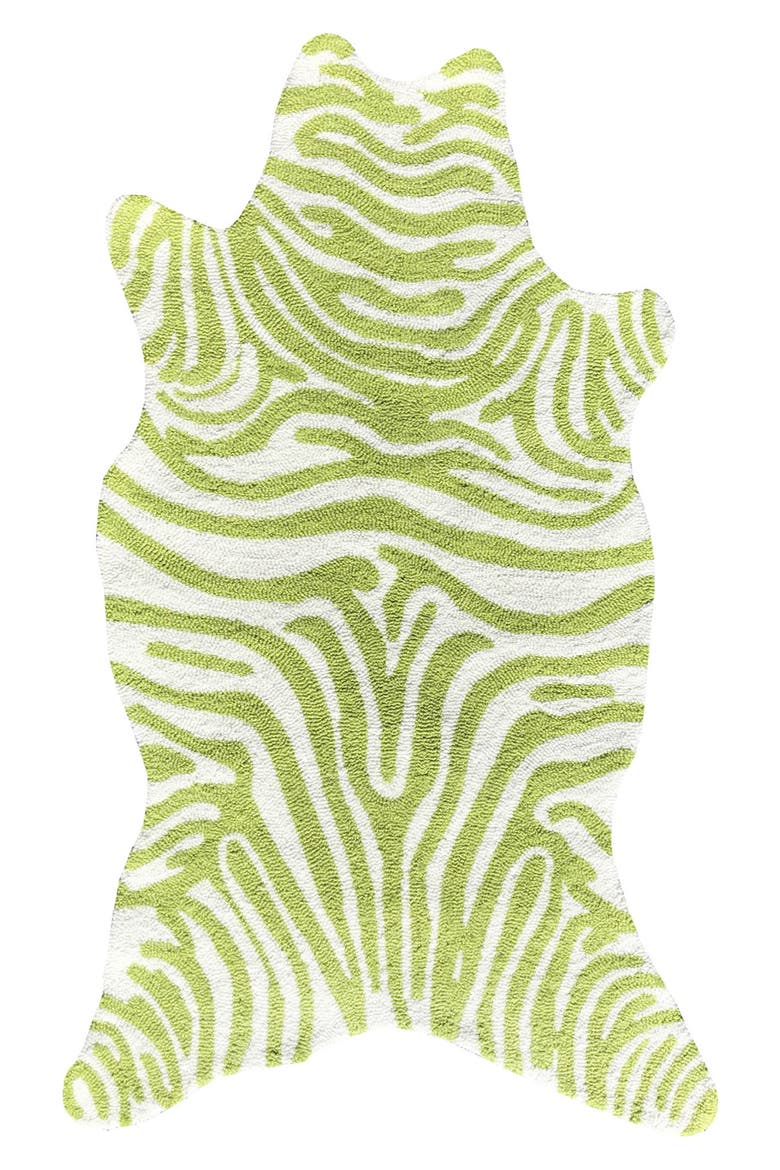 Mini Zebra Lime Indoor Rug, Main, color, LIME/WHITEDNU