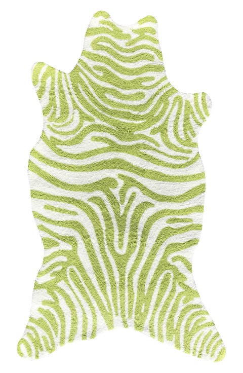 Mini Zebra Lime Indoor Rug
