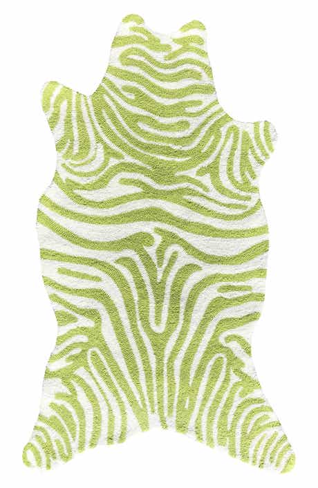 Mini Zebra Lime Indoor Rug