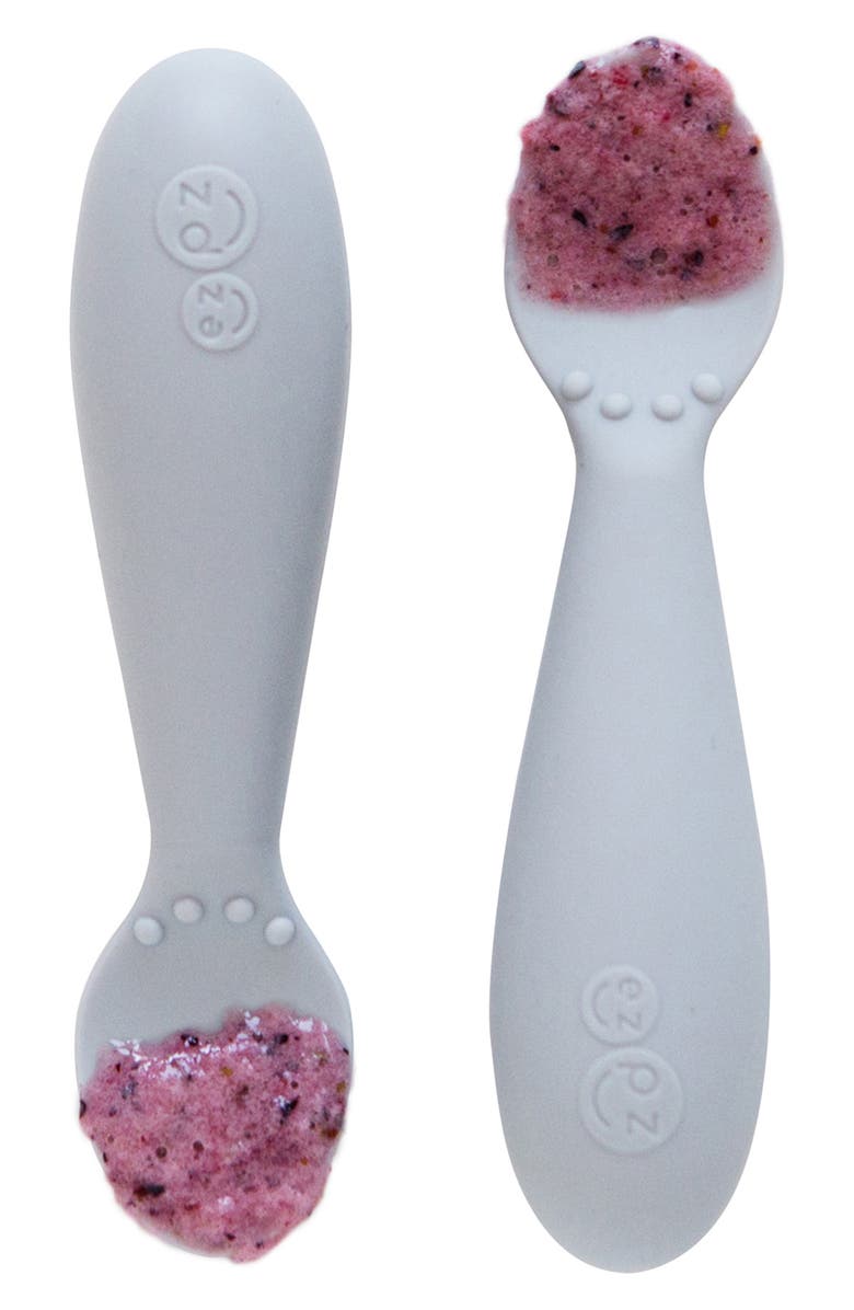 ezpz 2-Pack Tiny Spoons, Alternate, color, Pewter