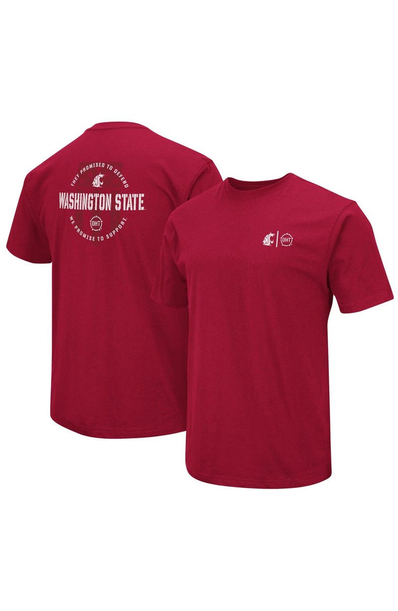 COLOSSEUM Men's Colosseum Crimson Washington State Cougars OHT Military Appreciation T-Shirt, Main, color, Crimson