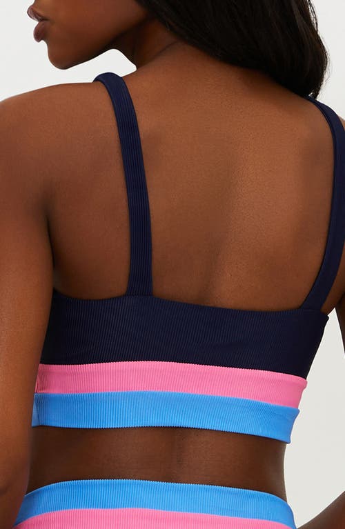 Beach Riot Mackenzie Colorblock Bikini Top In Blue
