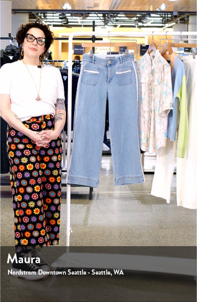 'Ab'Solution High Waist Wide Leg Ankle Jeans, sales video thumbnail