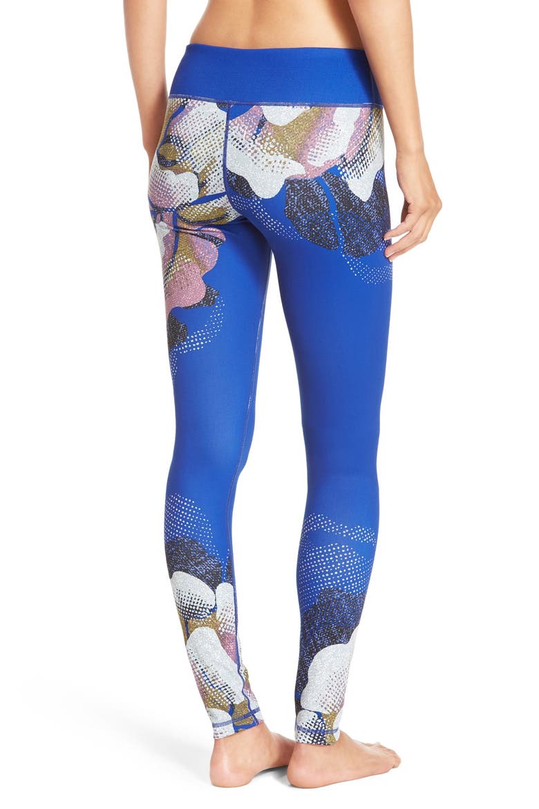 'Live In' Graphic Leggings, Alternate, color, BLUE ULTRA FLOWER PRINT