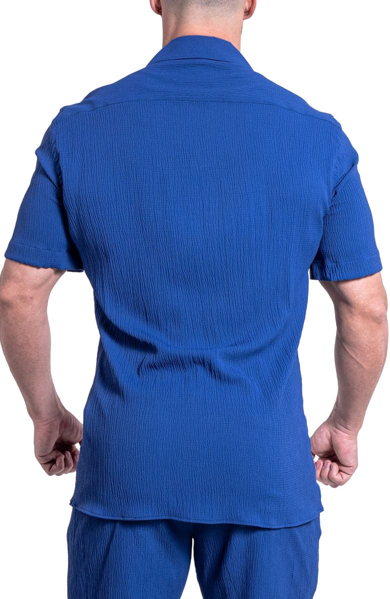 Maceoo Everyday Navy Blue Short Sleeve Button-Up Shirt, Alternate, color, 