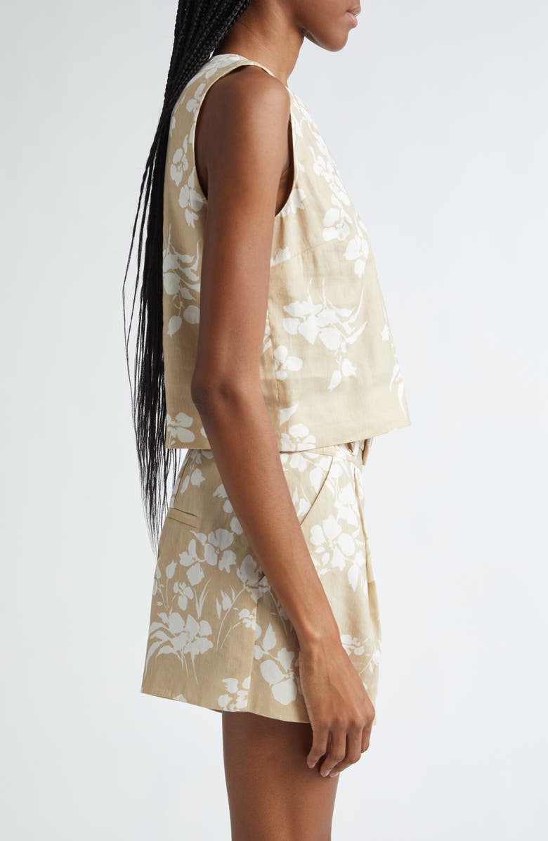 Veronica Beard Clarendon Floral Linen Blend Top, Alternate, color,