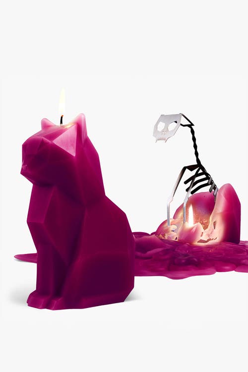 54celsius Pyropet Kisa Cat Candle In Burgundy