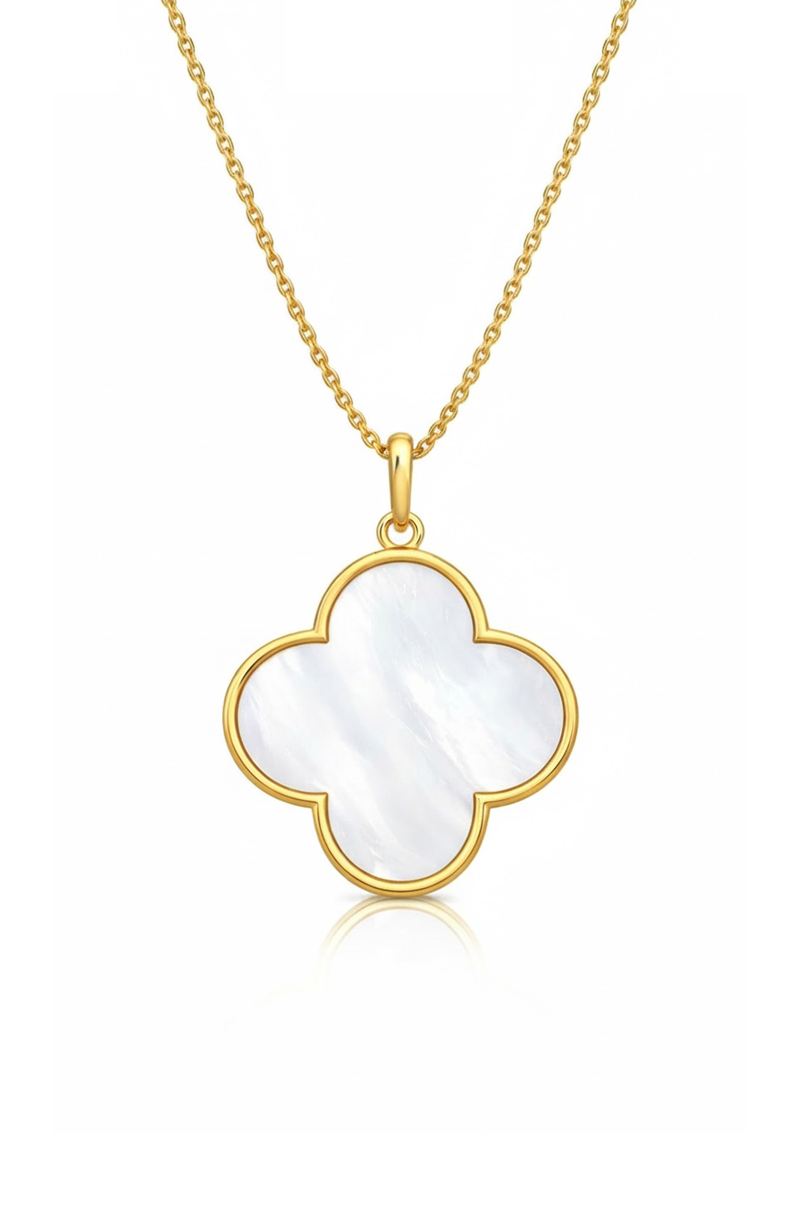 GABI RIELLE Large Clover Pendant Necklace