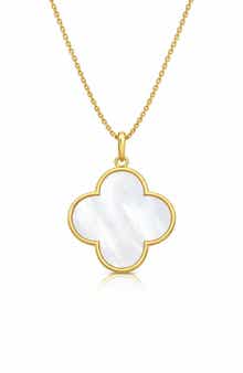 GABI RIELLE Large Clover Pendant Necklace