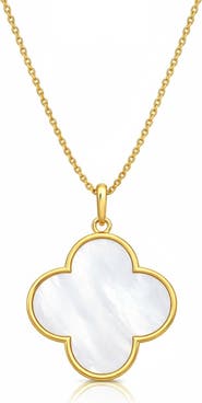 GABI RIELLE Large Clover Pendant Necklace