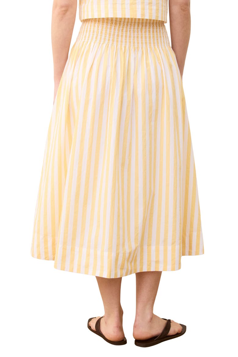 Bea Stripe Cotton Poplin Midi Skirt, Alternate, color, MARIGOLD STRIPE