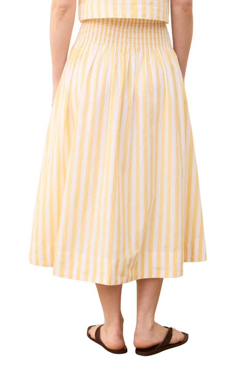 Marine Layer Bea Stripe Cotton Poplin Midi Skirt, Alternate, color, Marigold Stripe