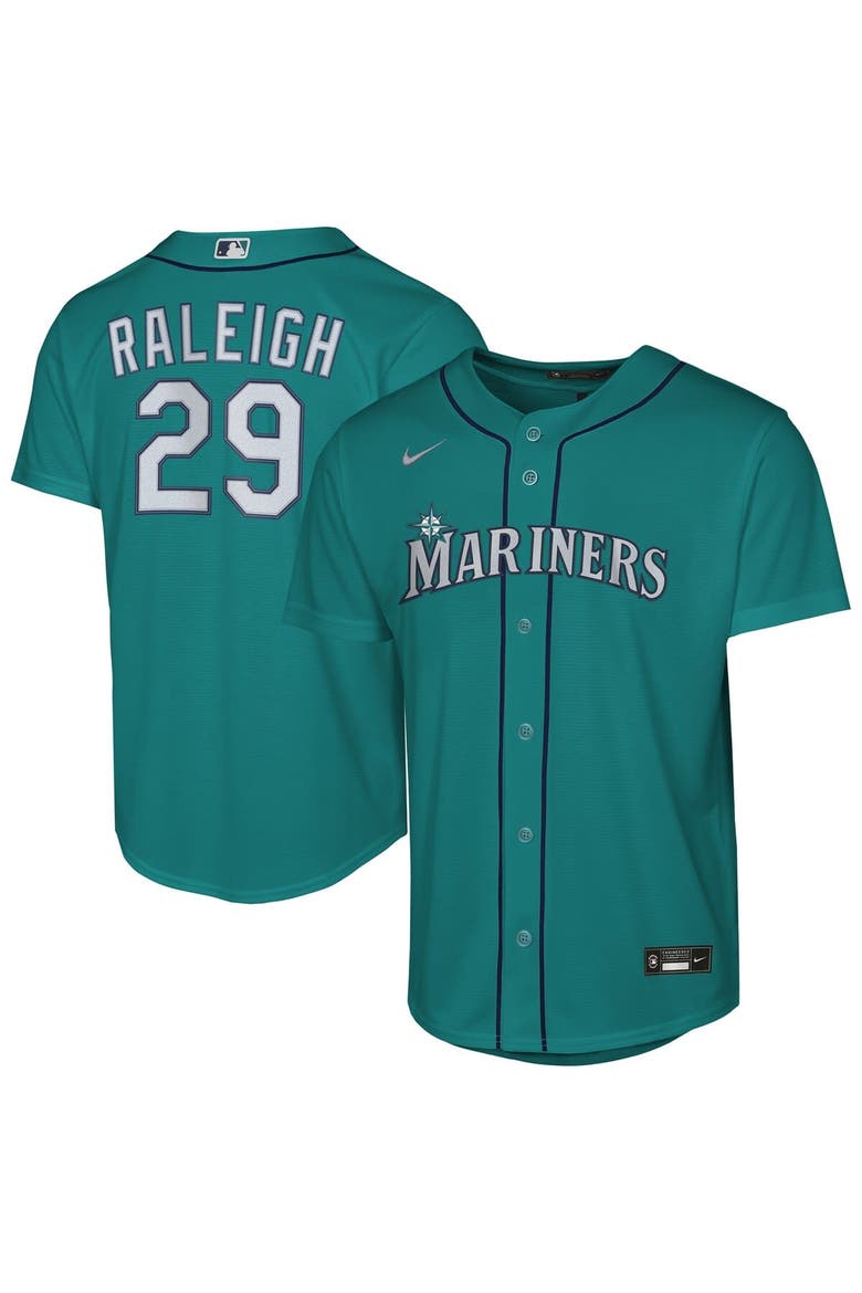 Youth Nike Cal Raleigh Teal Seattle Mariners Alternate Replica Jersey, Main, color, Teal
