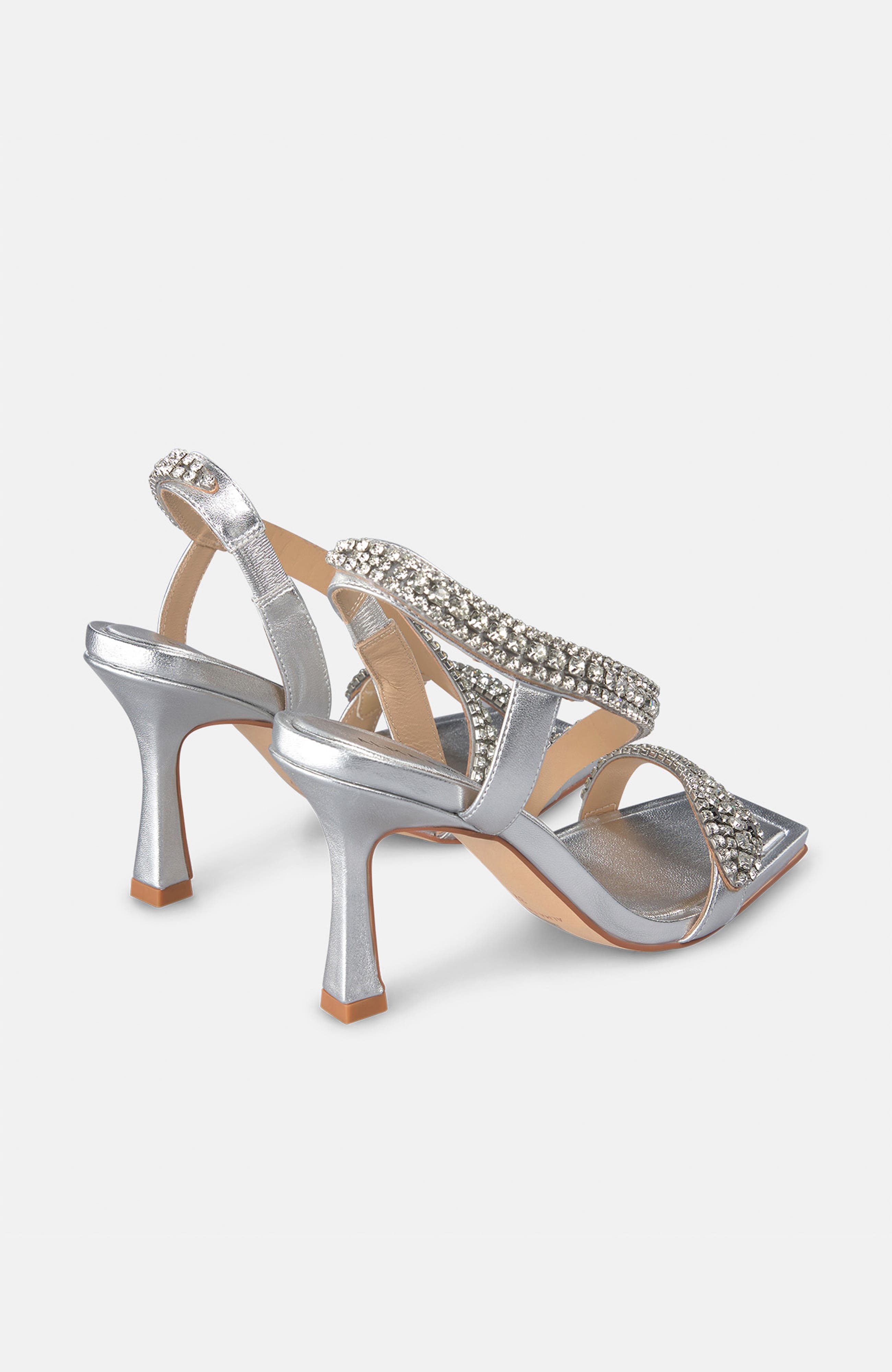 Snake Sandal With Heel, Alternate, color, Metallic Silver