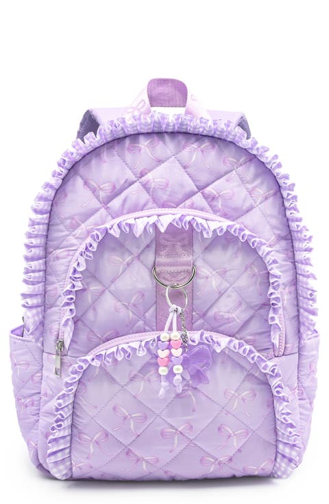 Kids' Bow Quilted Ruffle Large Backpack
