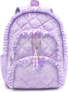 OMG Accessories Kids' Bow Quilted Ruffle Large Backpack