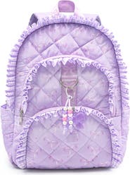 OMG Accessories Kids' Bow Quilted Ruffle Large Backpack