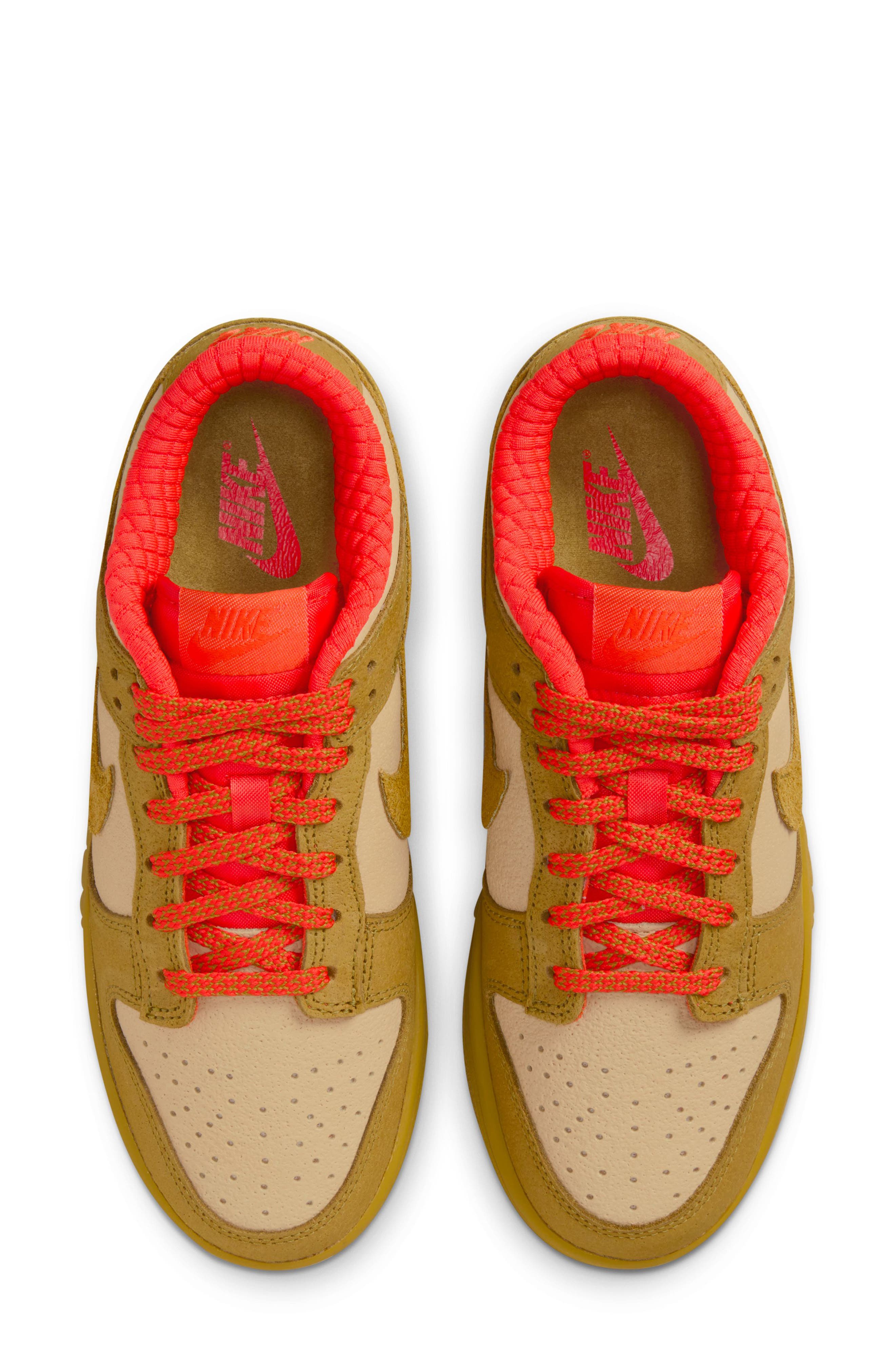 Dunk Low Sneaker, Alternate, color, SESAME/ BRONZINE/ PICANTE RED