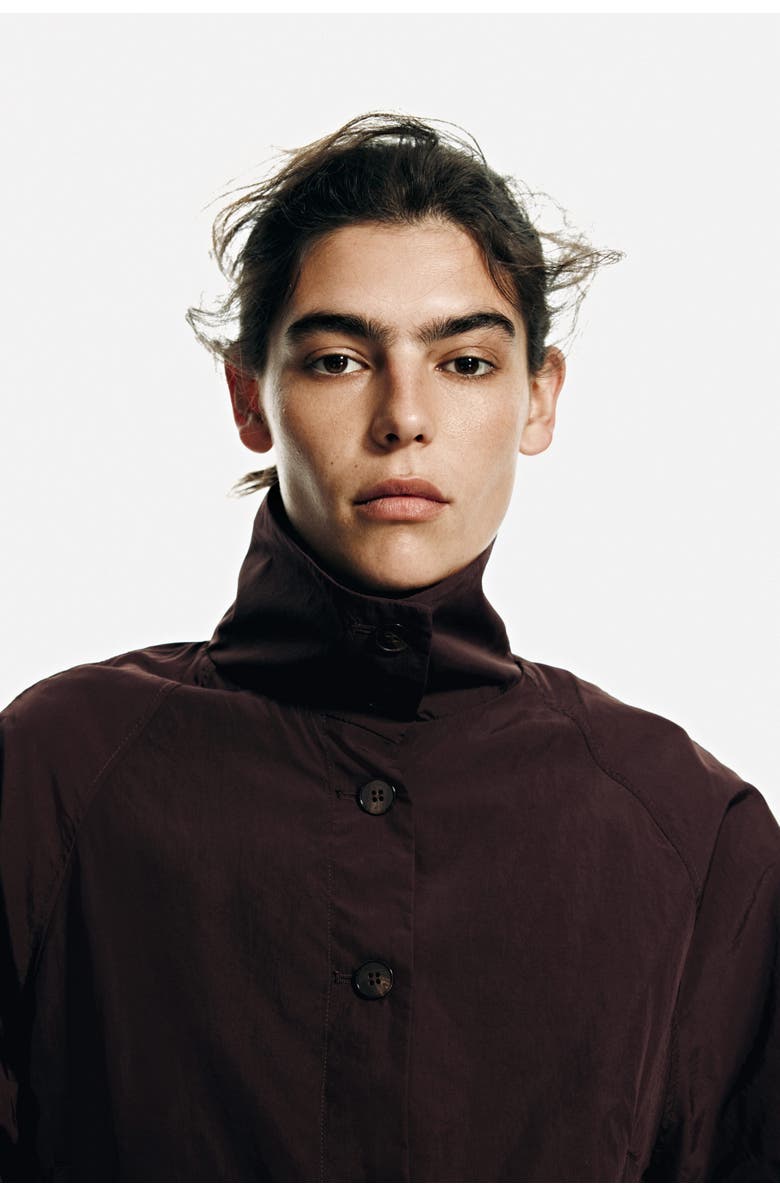 H&M Oversized bubble-hem jacket, Alternate, color, Dark Brown